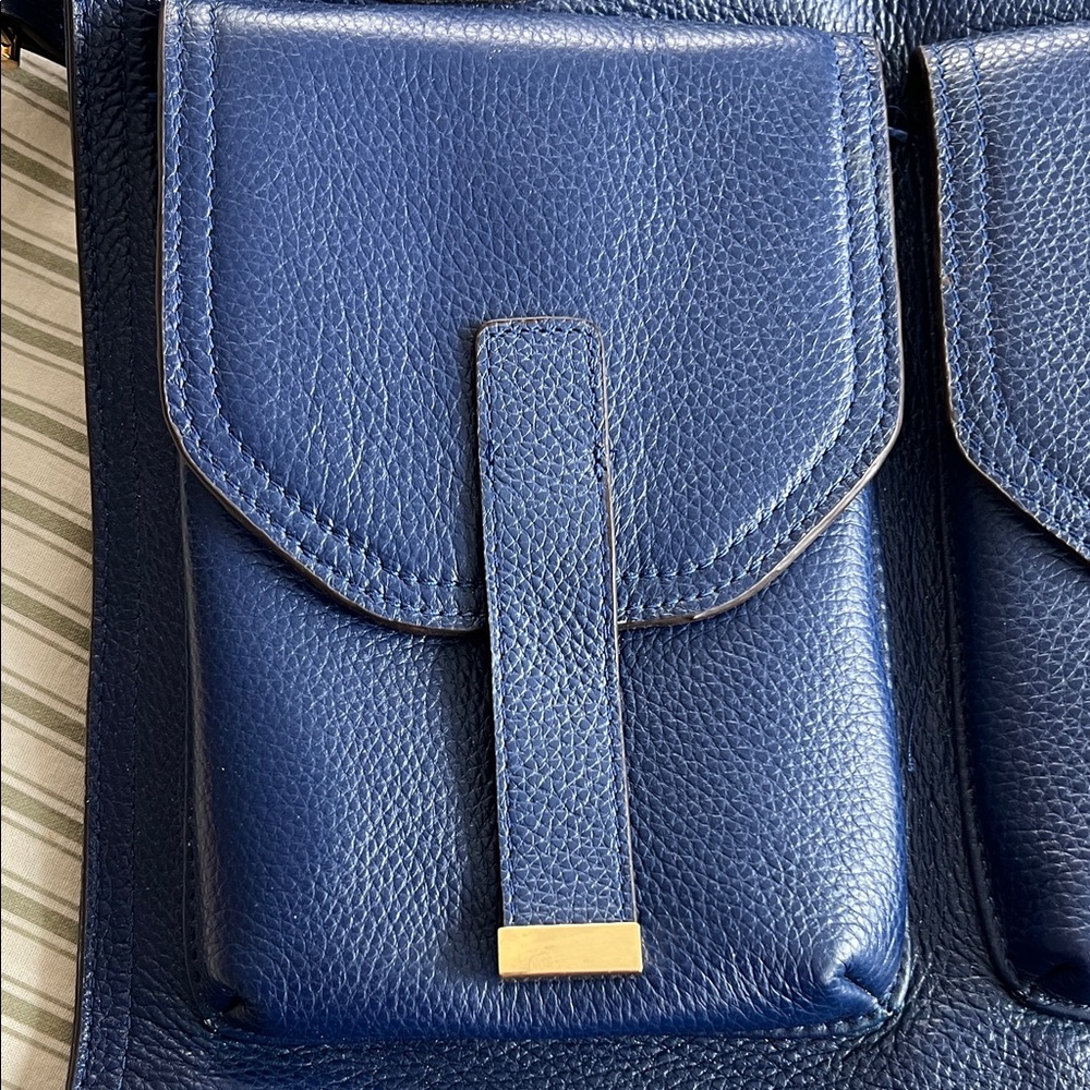 Kristen Bell for Erica Anenberg - Elegant Blue Leather Tote Bag - Picture 6 of 9